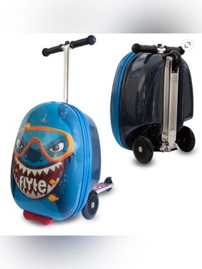 Flyte Kids 2-in-1 Scooter Carry On Suitcase - "Stormy the Shark"